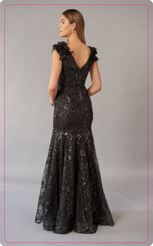 Full Length Black Prom Dress by Myline's Bridal in Greensboro, NC