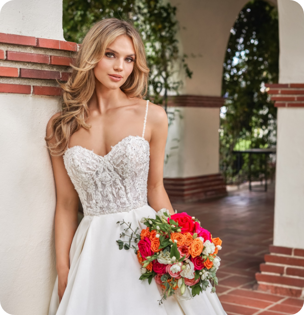 Spaghetti Strap Wedding Dress and gown by Myline's Bridal in Greensboro, NC