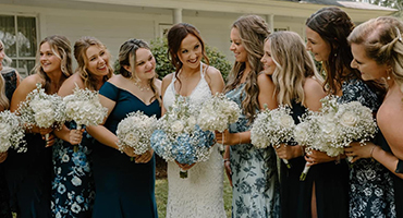 Custom Wedding Dresses for bride and bridesmaids.